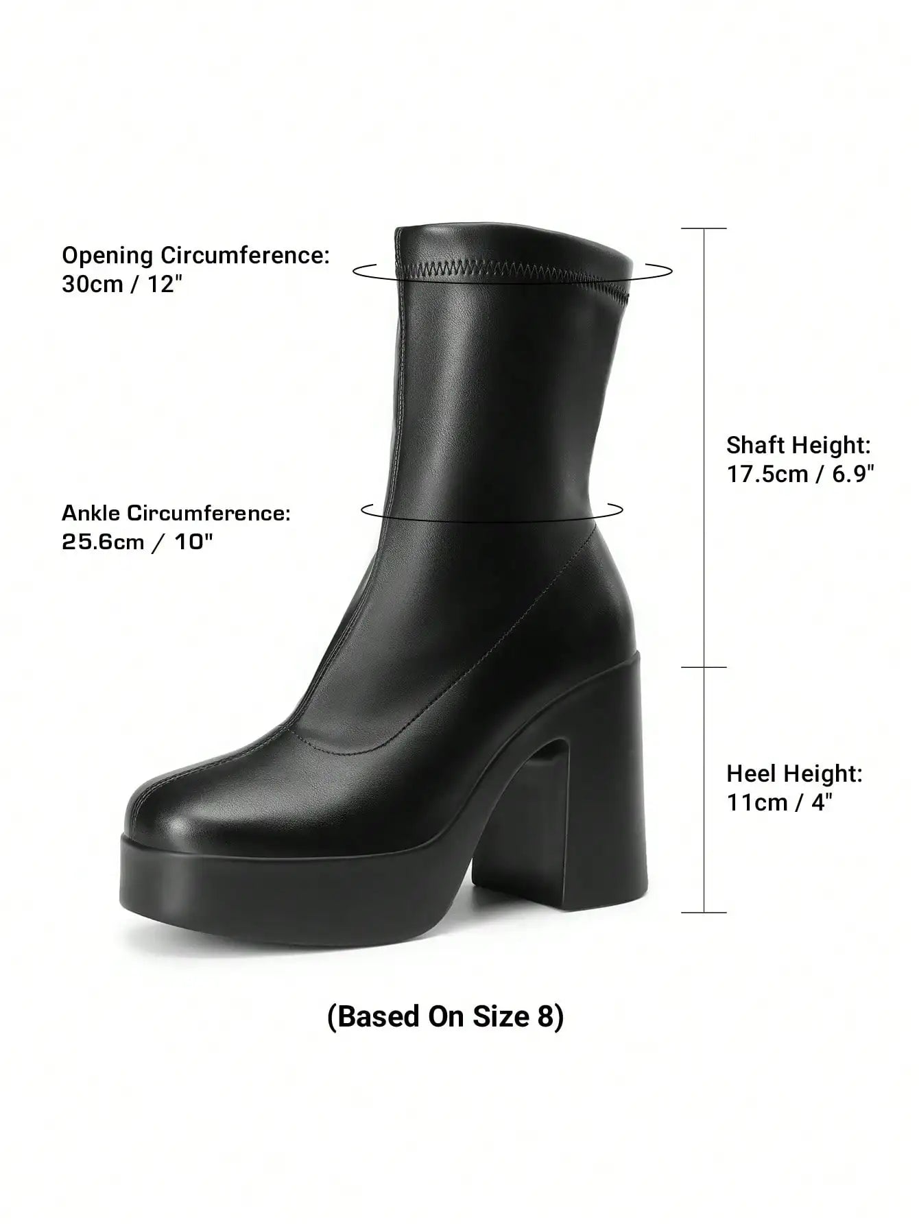 Women's Chunky Platform Ankle Boot High Block Heels Square Toe Lightweight Comfort Party Dress Booties Shoes For Women sx2308109273973634