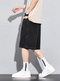 Men's Summer Denim Cargo Shorts Big Size 8XL 7XL 6XL Elastic Waist Straight Baggy Jeans Shorts