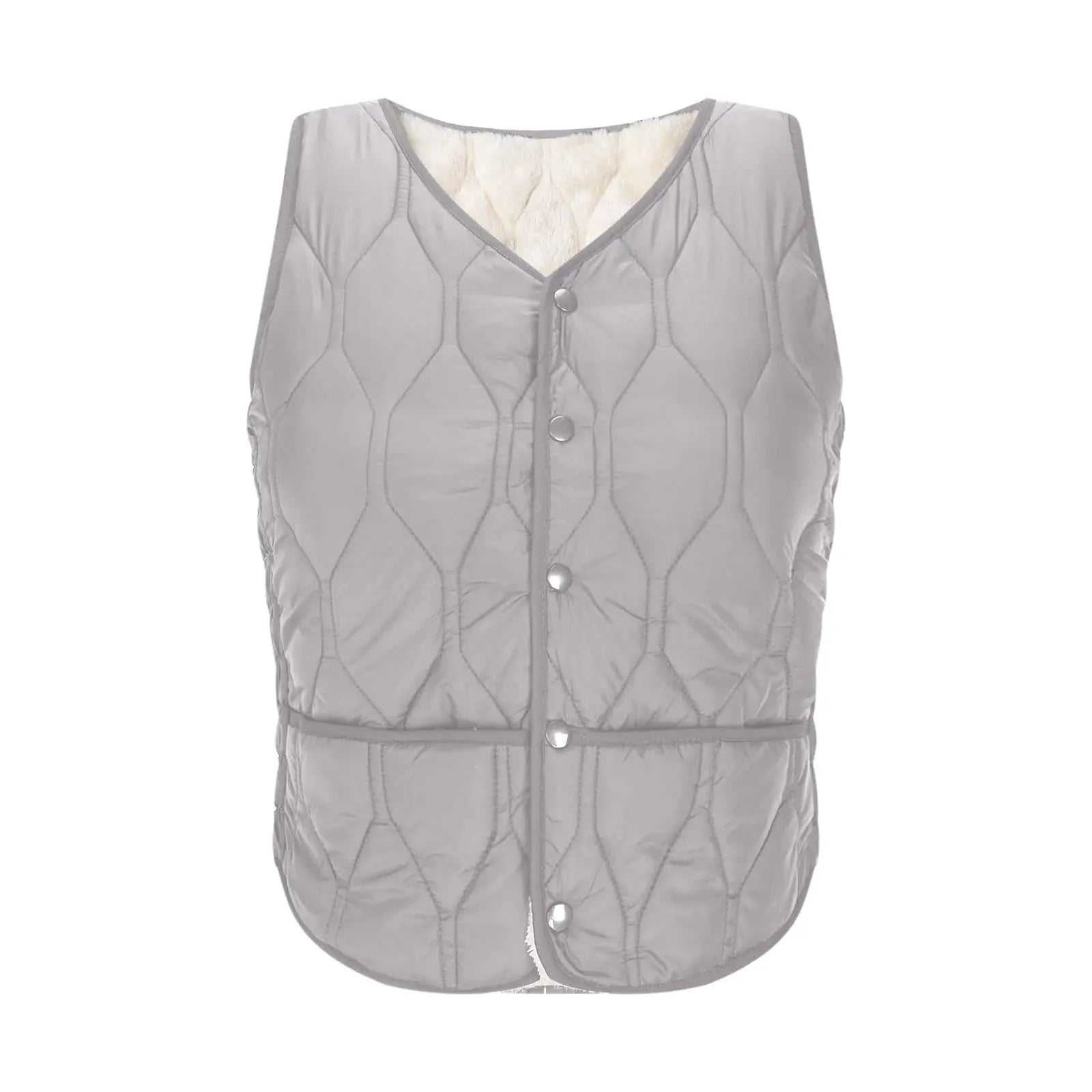 Women's Warm Vest Lightweight Slim Short Single-Breasted Cold-Proof Vests Winter Outdoor Sports Hiking Vests with Pockets