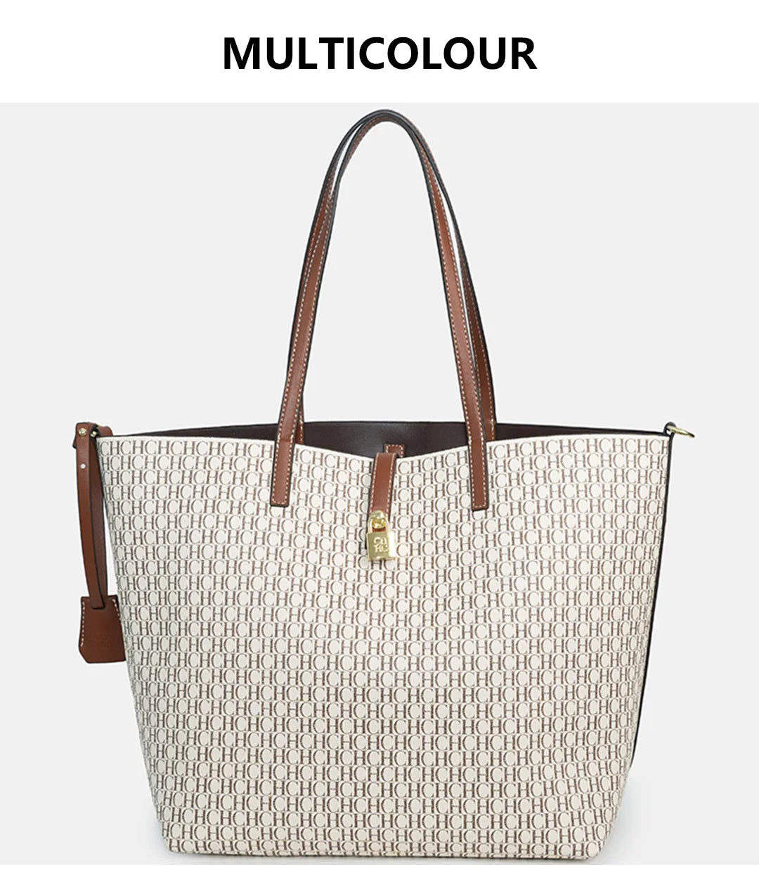 CH Elegant Light Luxury Practical With Bags Pure Color Simple Large Capacity Casual Resistant Brand Women's Bag Shoulder Bag