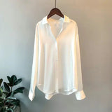 2025Spring Shirt And Blouses New Sweater Cardigans Woman Top Knitted Korean Long Sleeve Lapel Button Elegance Sweet Casual Coats