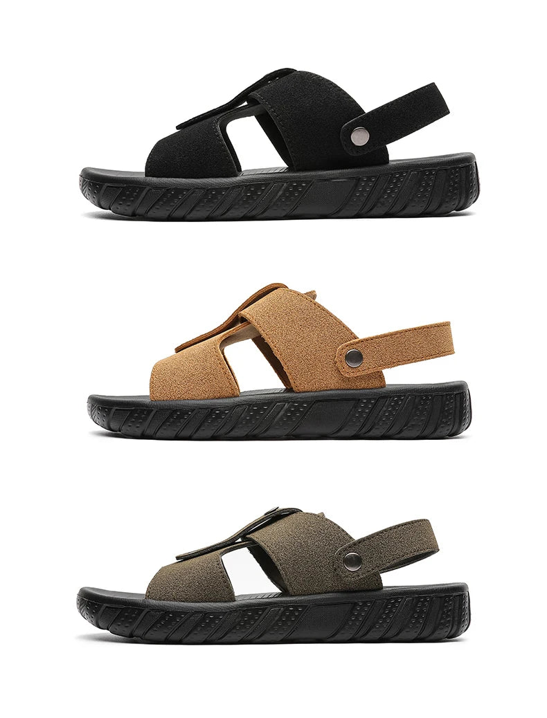 Brand Classic Mens Sandals Summer Genuine Leather Sandals Men Outdoor Casual Lightweight Sandal Fashion Men Sneakers