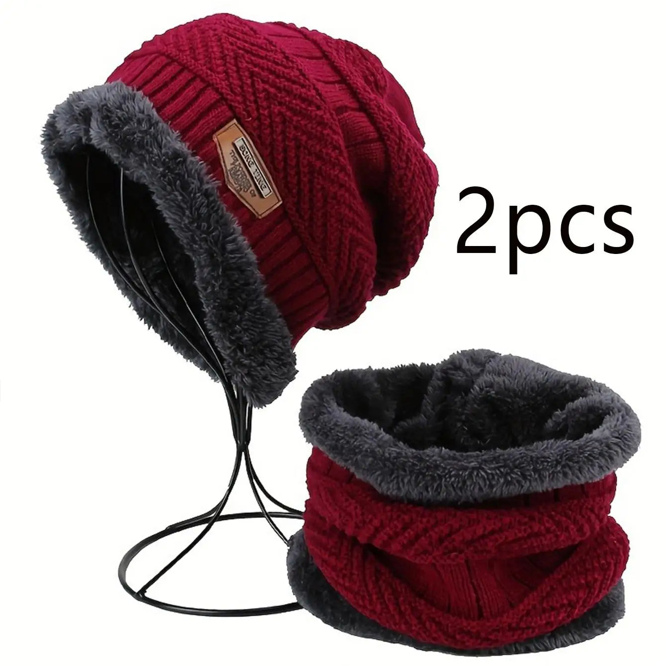 Winter Hat for Men Women Beanie Hats Scarf Glove Earmuff Set Thick Warm Slouchy Beanies Hat for Boy Girl Cap
