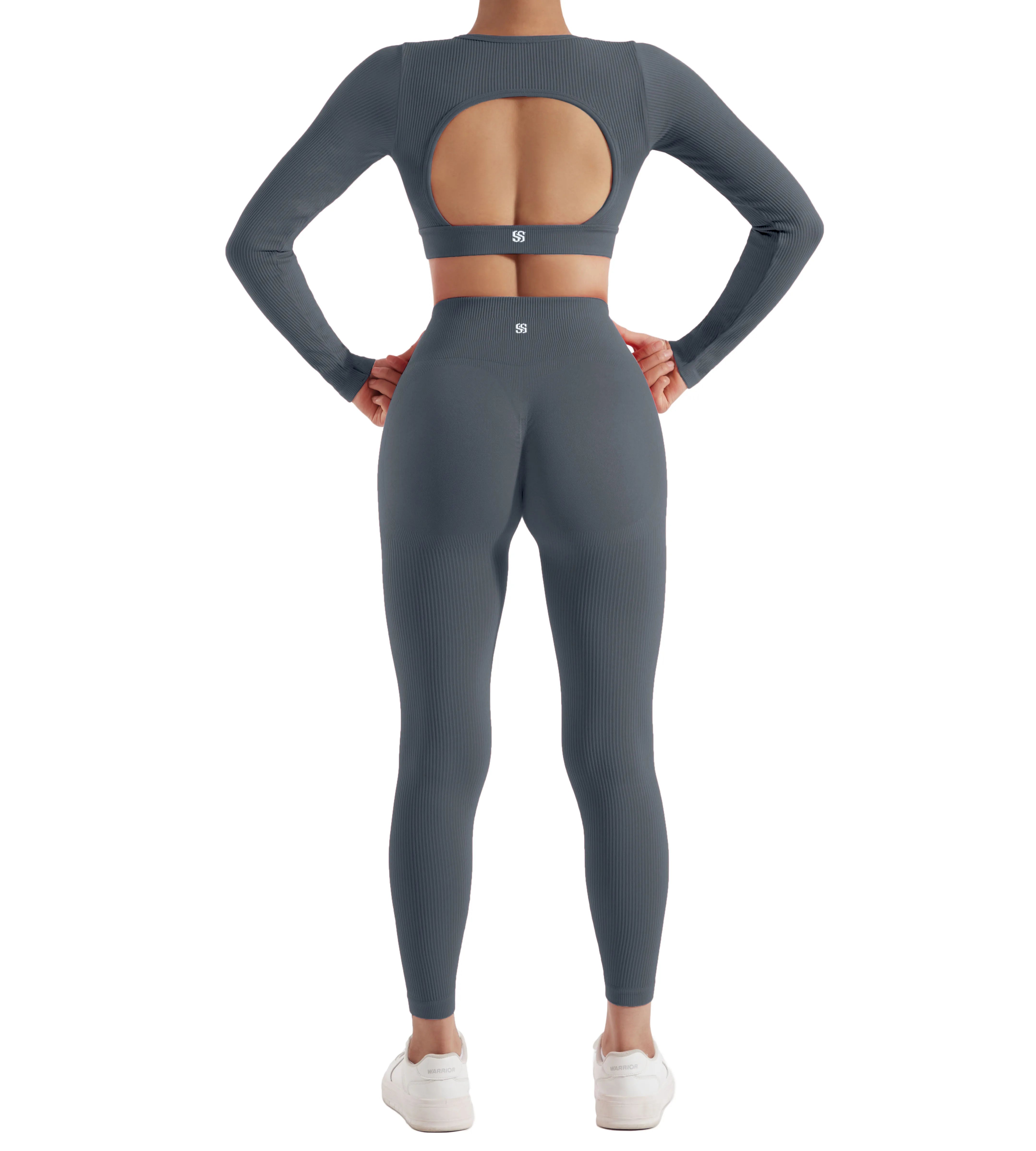 2PCS Yoga Suit Women Sports Set Quick-Drying Gym Set Tracksuit Running Workout Long Sleeve Sports Shirt Yoga Set Yoga Clothing