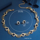 Luxury and High-End Retro Gemstone Necklace Earrings, Bride's Wedding Banquet Jewelry Set, Date, Birthday, Dinner Party