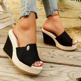 Summer 2026 Outdoor Fashionable Versatile Slope Heel Sandals New Arrival Comfortable Casual Slip-On Women's Shoes