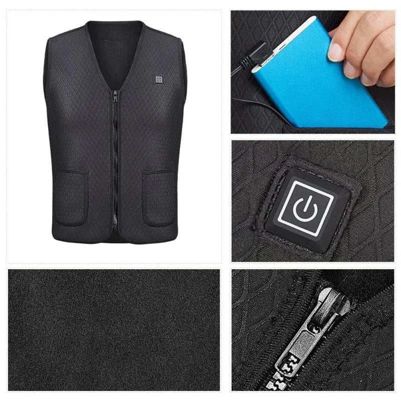 Winter 9/5 Zone Heating Jacket Fast Heating Safety Long Battery Life USB Smart 3 Heating Levels Clothing Unisex Hiking Cycling