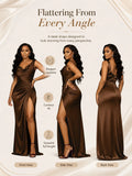 Women Sleeveless High Waist Maxi Dress, Sexy High Slit Bodycon Long Evening Gown, Elegant Party Wedding Guest Vacation Formal Dresses