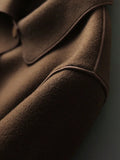 Classic Solid Short Woolen Coats for Woman Autumn Winter Warm Woman Clothing Button Up Female Coat Outfits New In Outerwears