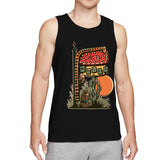 Men's Cool Dragon Head Tank Top, Y2K Grunge Aesthetic Black Sleeveless Shirt, Edgy Flame Monster Graphic Gym Vest, Summer Casual Muscle Tee