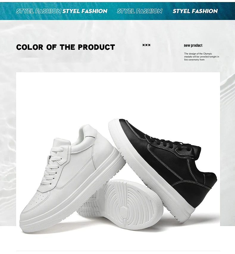 High Quality Men Sneakers Elevator Shoes for Men Fashion Casual Shoes Comfortable Leather Sports Shoes Height Increase 6/8/10cm