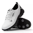 FitVille Men's Wide Toe Box Spiked Golf Shoes, Water‑Resistant Stable Anti‑Slip Outsole, Built‑In Arch Support Lightweight Comfort Golfing Sneakers