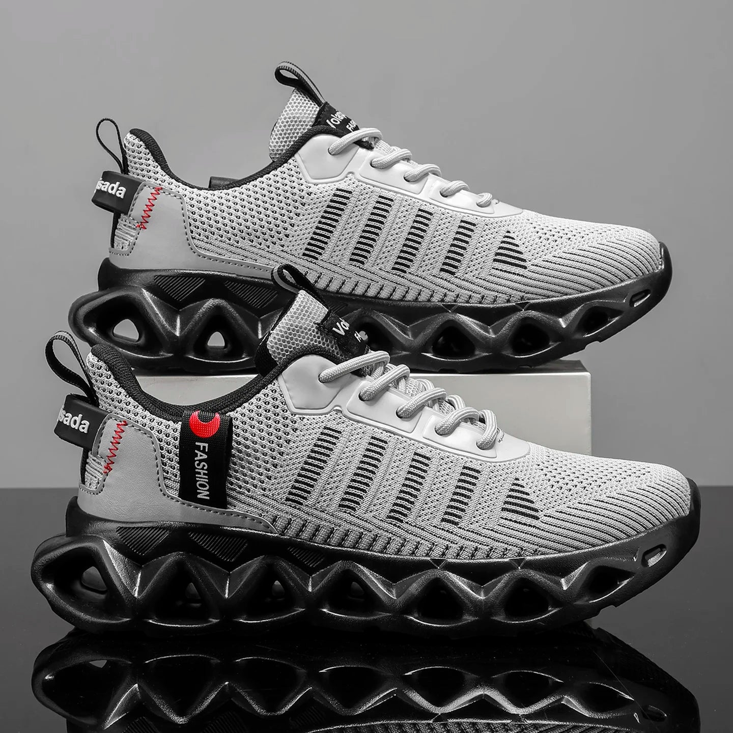 2026 New Unisex Striped Cut-out Sneakers, Breathable Mesh, Non-slip, Shock-absorbing Thick Sole, Stylish and Classic, Versatile for Fashion, Outdoor Jogging, Street Casual Sports Sneakers, Running Shoes