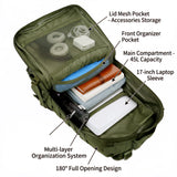 45L Tactical Travel Backpack Molle Large Capacity Multi Pocket Storage Bag Durable Wear Resistant Camping Hiking Trekking Bushcraft Daypack Heavy Duty Rucksack For Men Women Business Trips Mountain Climbing Daily Commute Lugg