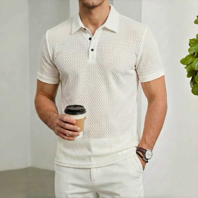 Men's Polo Shirt, Short-Sleeved T-Shirt, Summer Casual Button-Down Placket Street Style Short-Sleeved Polo Shirt, Sizes S-3XL