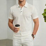 Men's Polo Shirt, Short-Sleeved T-Shirt, Summer Casual Button-Down Placket Street Style Short-Sleeved Polo Shirt, Sizes S-3XL