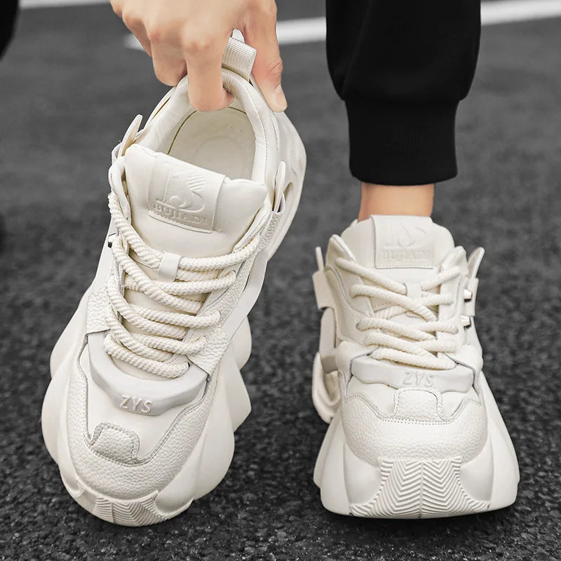 Men's Shoes Luxury Casual Breathable Sneakers for Men Comfortable Low Top Platform Boots for Men Height Increasing Sneakers