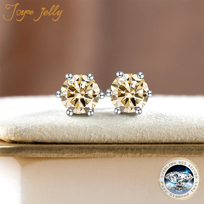 JoyceJelly Moissanite Jewelry Set With 1CT D Color VVS 3EX moissanite stone pass diamond test Wedding Luxury Fine Jewelry gift