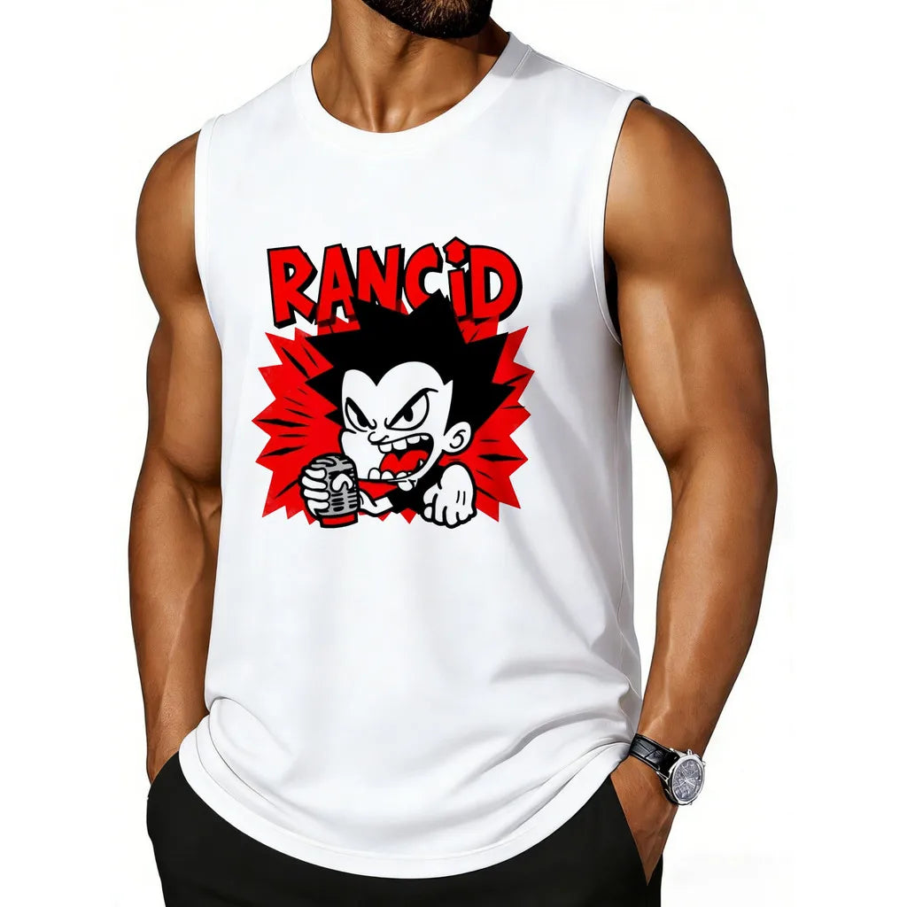 CLOOCL Rancid Logo Design   Printed Vests Fashion Sport Tank Tops Singlet Sleeveless T-Shirts For Mens Summer Casual Tops