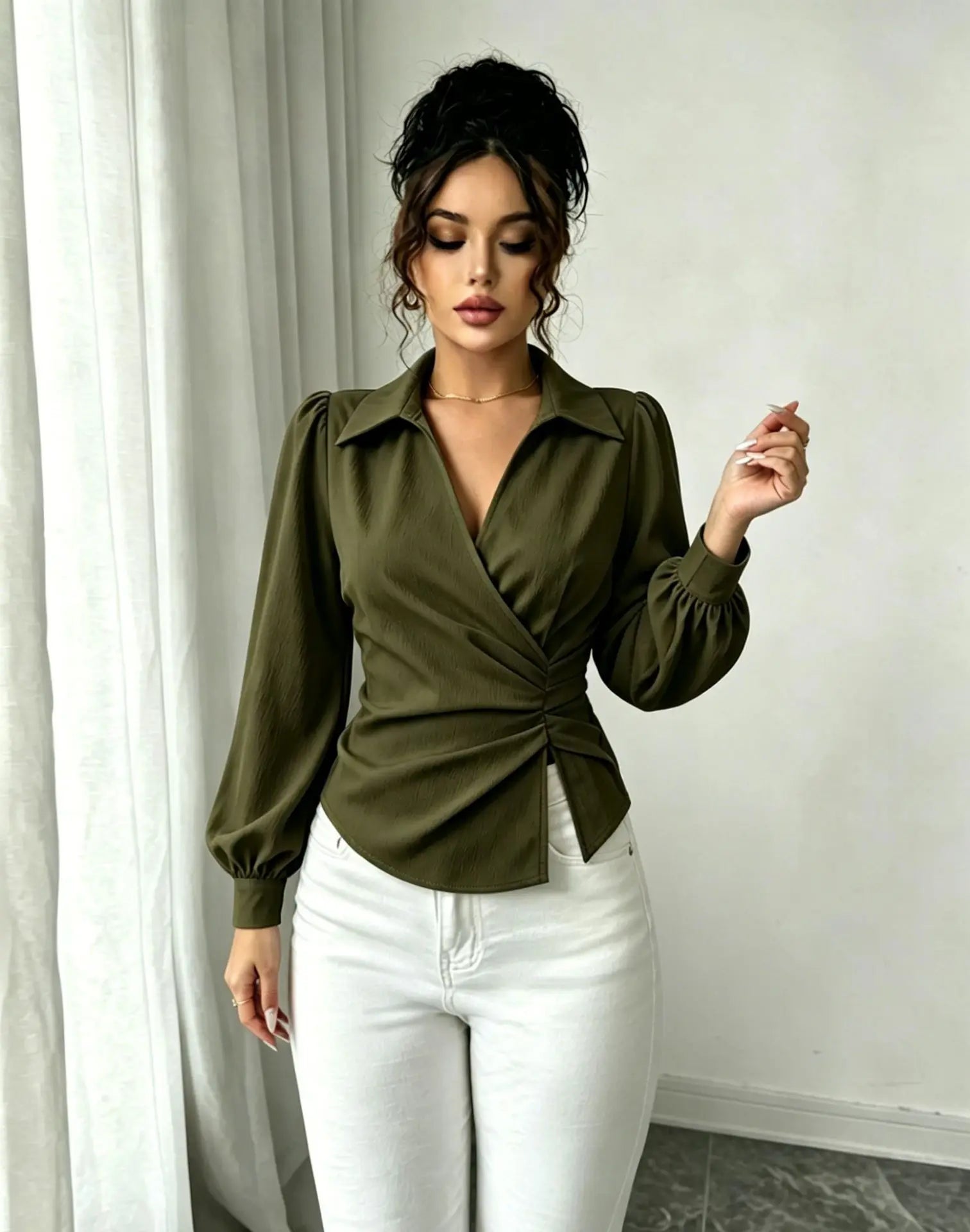 Fashion women Blouses and Shirts White Long Sleeve Blouse 2026 New Spring Autumn Basic Tops Chic Women's Shirt for Women office