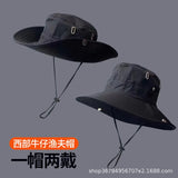 Women's Hiking Bucket Hat, Outdoor Wide brim Fishing Hat, Trekking Sun Hat, Western Big Head Circumference Cowboy Hat for Men