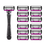 Safety Razor With 3/6/12/18/24/36Pcs 6 Layer Stainless Steel Shaving Cartridges For Men Women Hair Removal Shaving▪