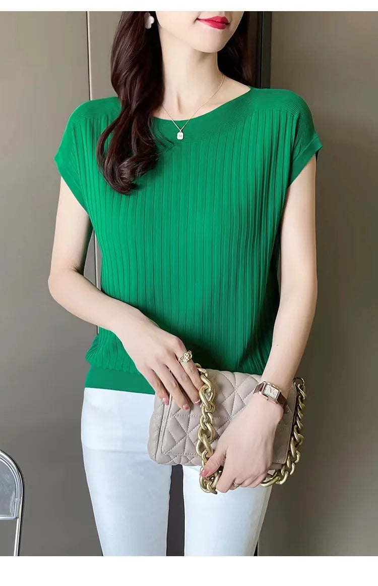 Blusas Mujer De Moda 2025Verano Short Sleeve Knitted Tops Sweater Women Pullovers Sweaters For Women Woman Sweaters Blusa