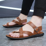 Summer Men Rome Genuine Leather Roman Sandals Gladiator 2024 Sandalias Romanas Hombre Flat Sandles Dropshipping