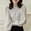 Elegance Half Turtleneck Long Sleeve Knitted Korean Sweaters Single Breasted Vintage Japanese Sweet Sweater Patchwork Blouses