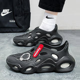Mens Sandals Summer 2025 New Sports Wearable Durable Beach Clog Shoes Breathable Slip-On Casual Footwear Synthetic Leather