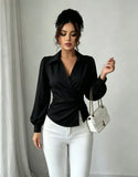 Fashion women Blouses and Shirts White Long Sleeve Blouse 2026 New Spring Autumn Basic Tops Chic Women's Shirt for Women office
