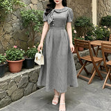 Women Summer Plaid Dress ZANZEA Elegant O Neck Short Sleeve Work Midi Sundress Woman Stylish A Line Holiday Robe Loose Dresses