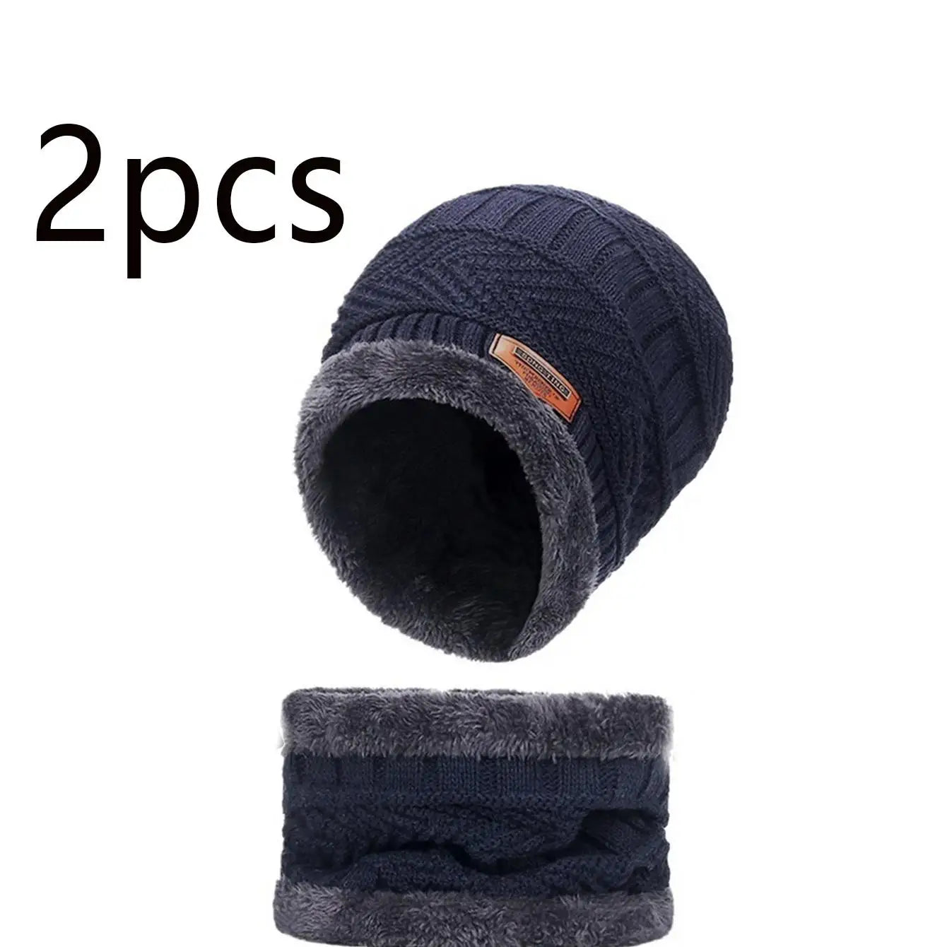 Winter Hat for Men Women Beanie Hats Scarf Glove Earmuff Set Thick Warm Slouchy Beanies Hat for Boy Girl Cap