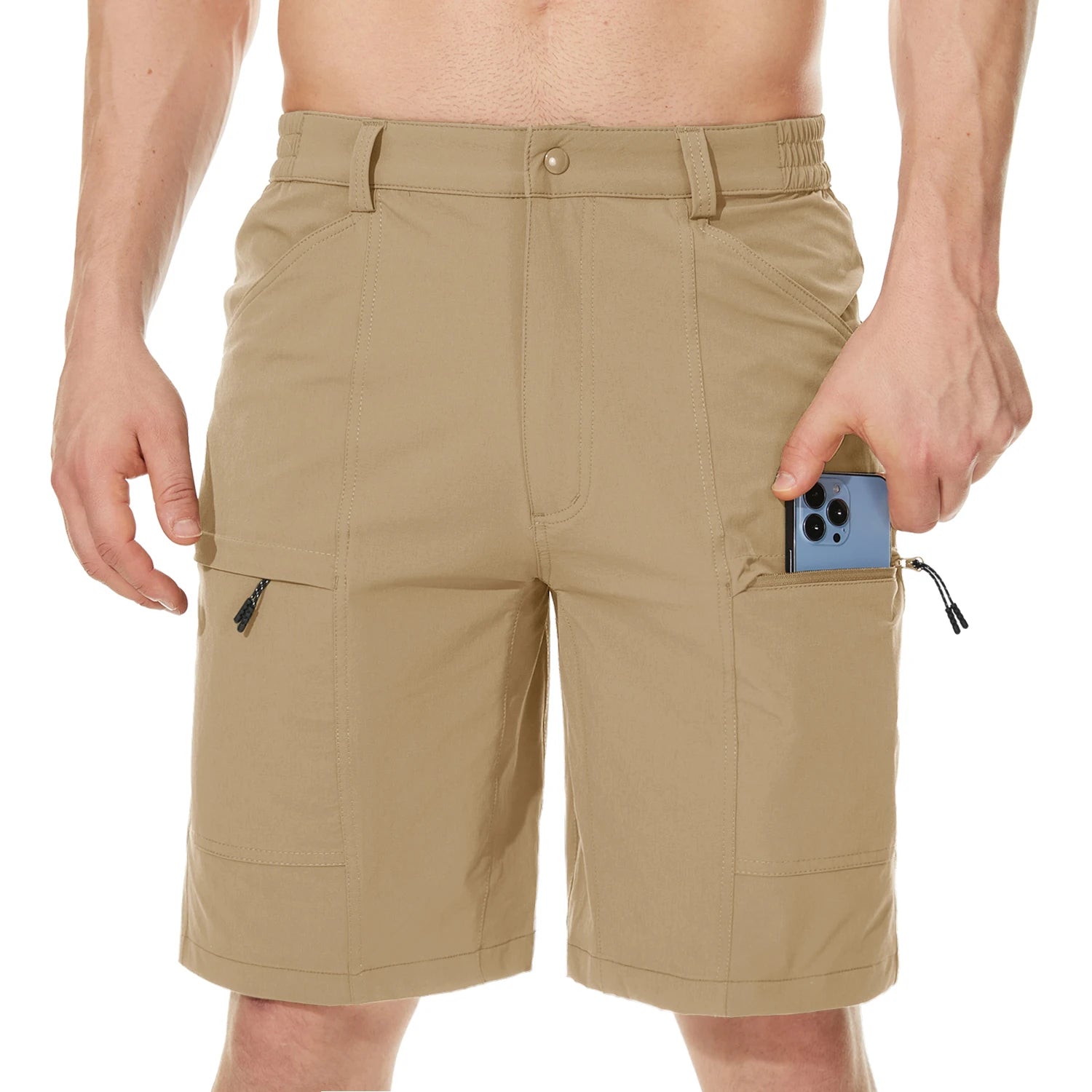 Men's Waterproof Cargo Shorts Summer Quick Dry Hiking Shorts Outdoor Multi-pockets Camping Training Work Shorts Man