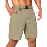 Mens Cargo Hiking Shorts Water Resistant Quick Dry Lightweight Breathable Tactical Shorts with Nylon Belt