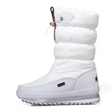 Platform Snow Boots Female Plus Size 42 White Women Boots Winter Shoes Warm Plush Mid-calf Boots Waterproof Rubber Non-slip