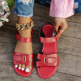 2026 Women Summer Flat Sandals Fashion Metal Buckle Strap Zapatos De Muje Brand Open Toe Casual Beach Roman Shoes for Ladies