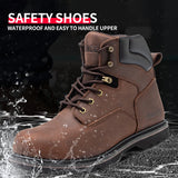 Steel Toe Safety Boots Men Anti-puncture Work Shoes Industrial Construction Protective Footwear ：High Top Steel Toe Safety Boots Men Ankle Support Anti-puncture Heavy Duty Work Shoes