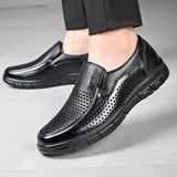 Men's Genuine Leather Sandals Men Summer Hollow Breathable Leather Shoes Mens Casual Soft Comfortable Flats EU Sizes 38-48