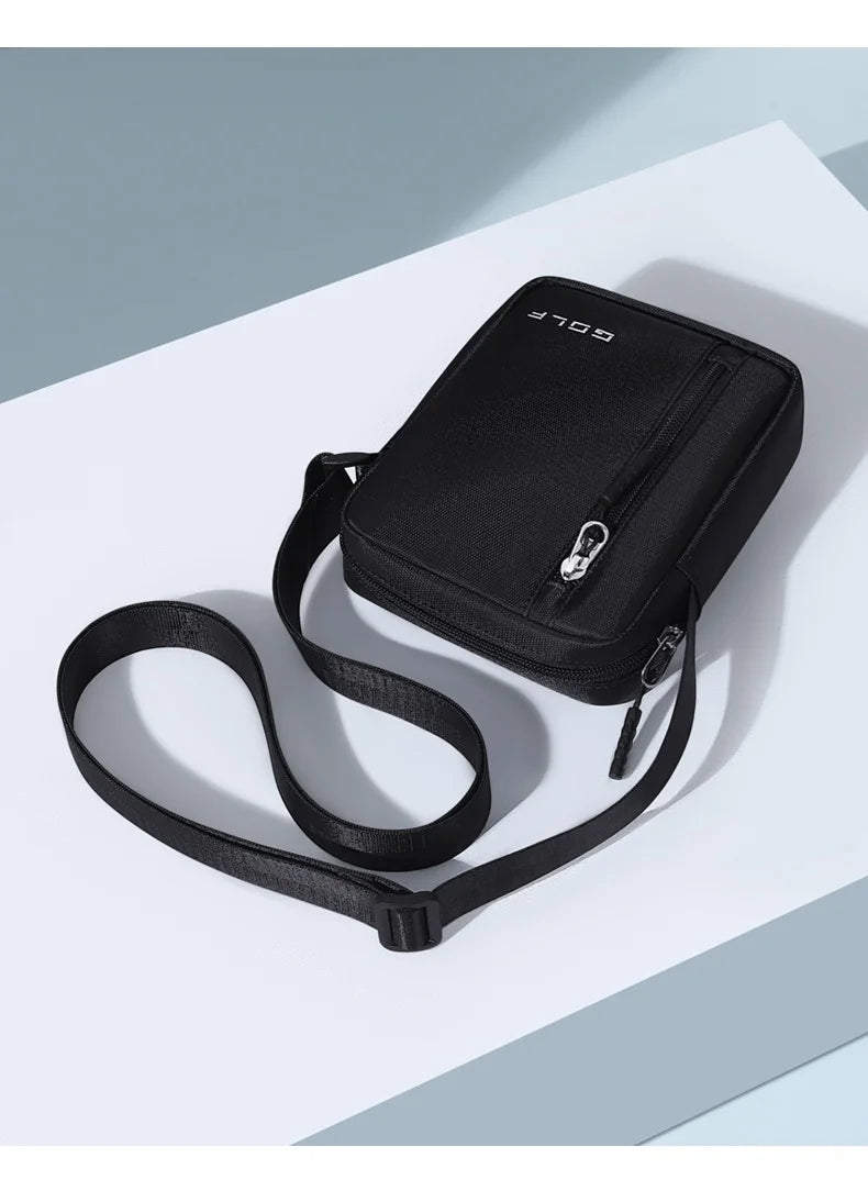 GOLF Mini Shoulder Bag Man Crossbody for Men Black Cross Bag Casual Slim Oxford Small Cell Phone Sling Messeng Bag Lightweight