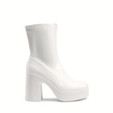 Women's Chunky Platform Ankle Boot High Block Heels Square Toe Lightweight Comfort Party Dress Booties Shoes For Women sx2308109273973634