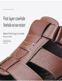 Men's New Beach Shoes Cowhide Slippers Outdoor  Non-slip Thick-soled Leather Sandals for Me
