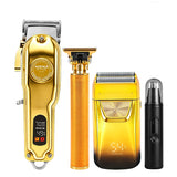 Grooming Kit for Men, Electric Hair Clipper, T-Blade Trimmer, Foil Shaver and Nose Trimmer, Rechargeable Cordless