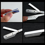 Stainless Steel Razor Holder Golden Men's Manual Folding Straight Edge Shaver Barber Shop Beard Trimmer With Shaving Blade Y1003