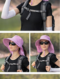 Designer Lightweight Ponytail Hole Visor Hats Summer Bucket Hats for Women Big Brim Outdoor Eye Protection Sunscreen Cap Sun Hat