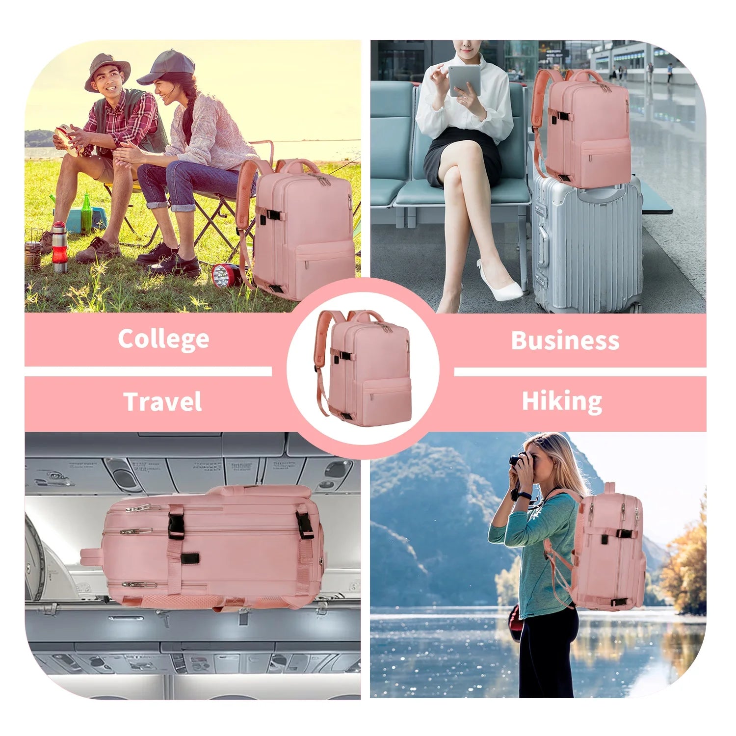 Travel Backpack For Men Women Large Capacity Carry On Traveling Laptop Bag USB Port Waterproof School Backpack