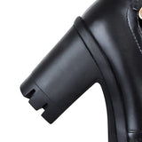 Women's Ankle Boots Women Platform High Heels Fashion Buckle Side Zipper Autumn Winter Women's Ankle Boots Size 33-43