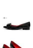 CHCH Women's Flat Shoes New Black Pointed Bow Business Shoes Comfortable Commuting Women's Shoes