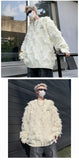 Winter Ripped Fringe Raw Edge Sweater For Men Hip Hop Fashion Knitted Pullovers Y2K Vintage Streetwear Knitwear Jersey Clothes