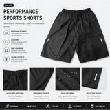 One Size Men Polyester Quick Dry Athletic Shorts Elastic Drawstring Zipper Pockets Jogging Workout Running Sport Shorts